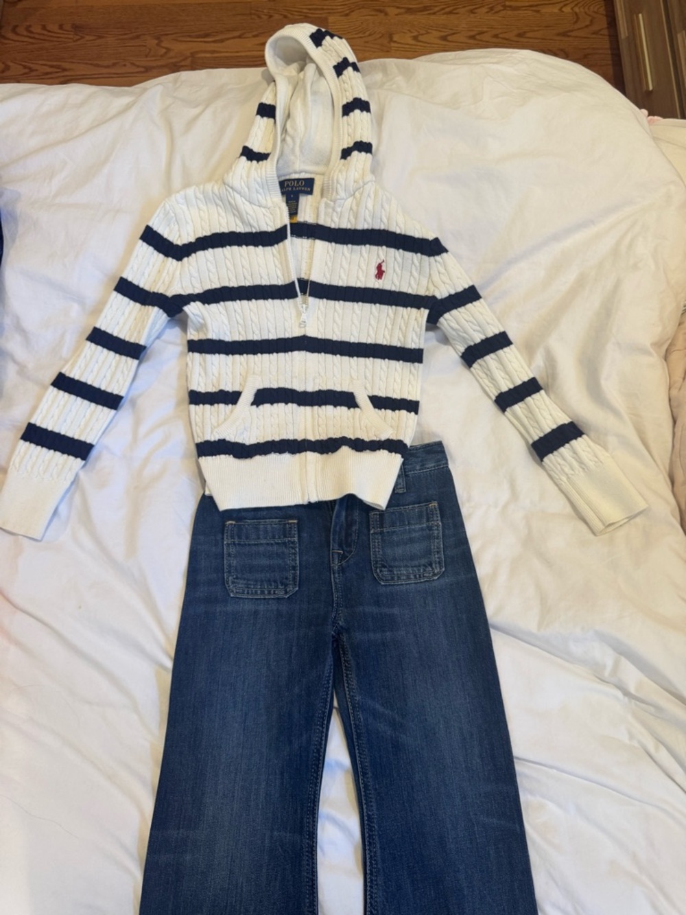 Ralph Lauren Girls Outfit Sweater & Jeans Set Size 5/6